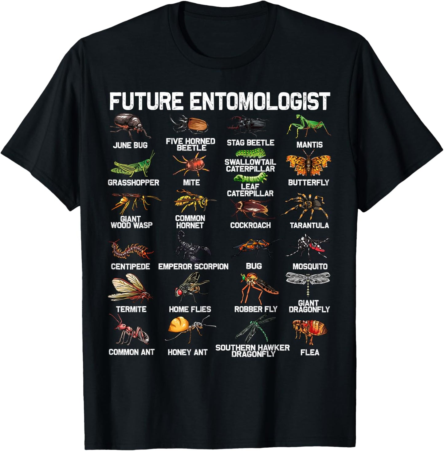 Funny Bug Catcher Designs for Kids Men Women Insect Hunter Small T-Shirt - T-Shirt | Black