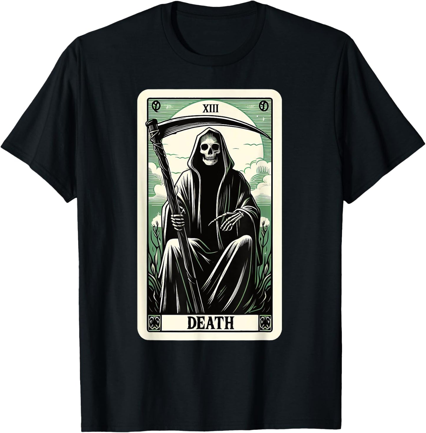 Blackcraft Clothing & Fortune Telling Accessories Tarot Card Death XIII, Satanic Goth Halloween Grim Reaper , Small T-Shirt - T-Shirt | Black