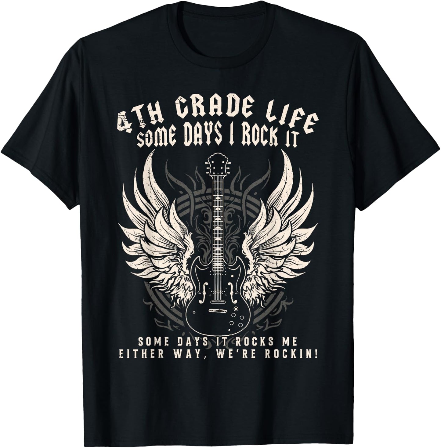 4th Grade Teacher Some Days I Rock It Middle School Teacher Men Women Kids T-Shirt - T-Shirt | Black