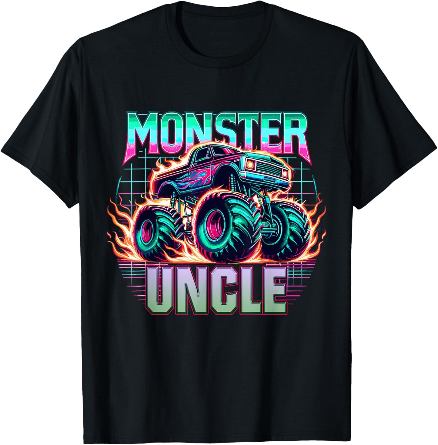 Monster Truck Uncle Monster Truck Are My Jam Truck Lovers T-Shirt - T-Shirt | Black