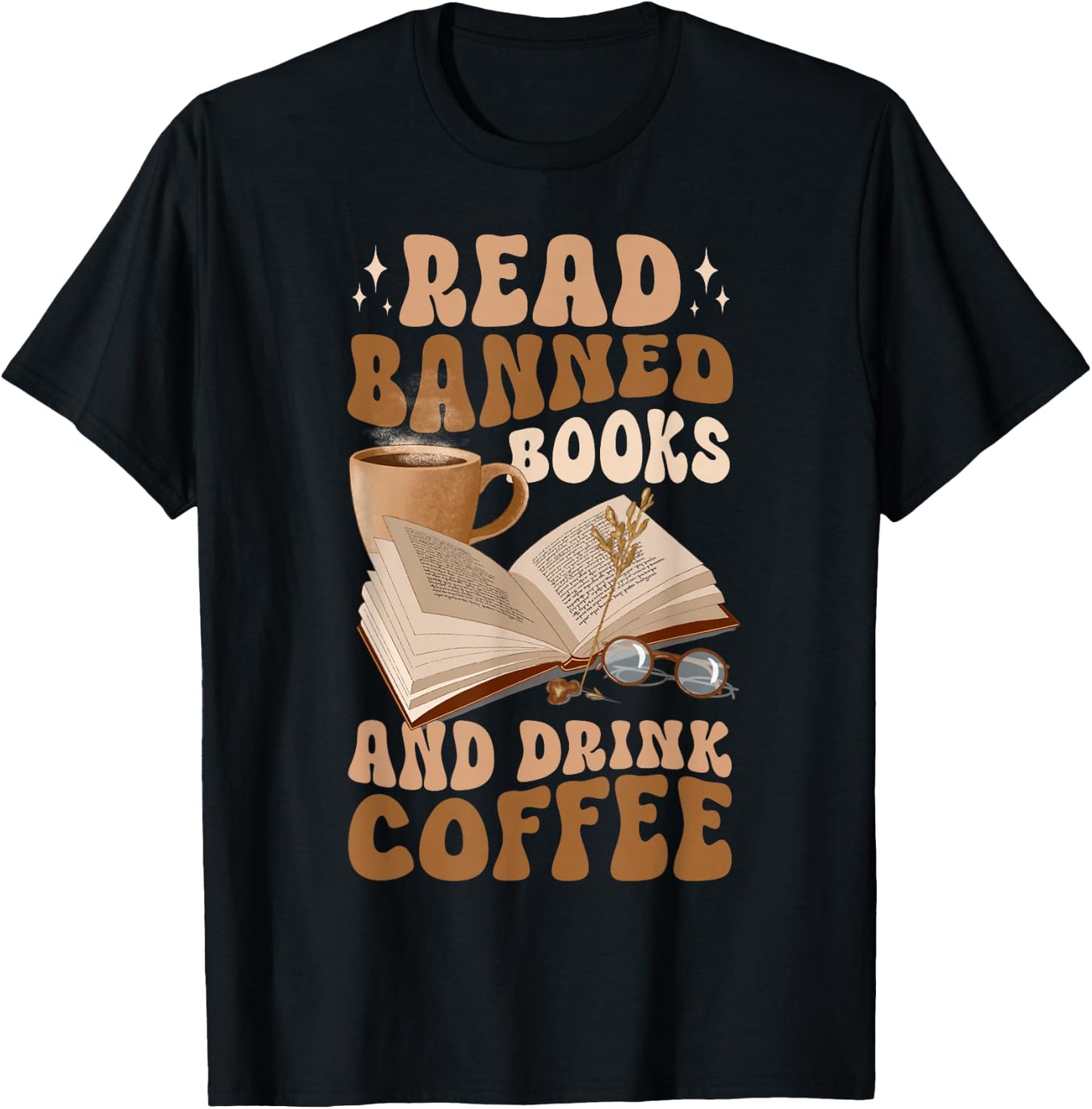 Reading Banned Books Coffee T-Shirt - T-Shirt | Black