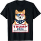 Shiba Inu Trump Supporter 2024 Never Surrender Patriotic Dog Men T-Shirt - T-Shirt | Black