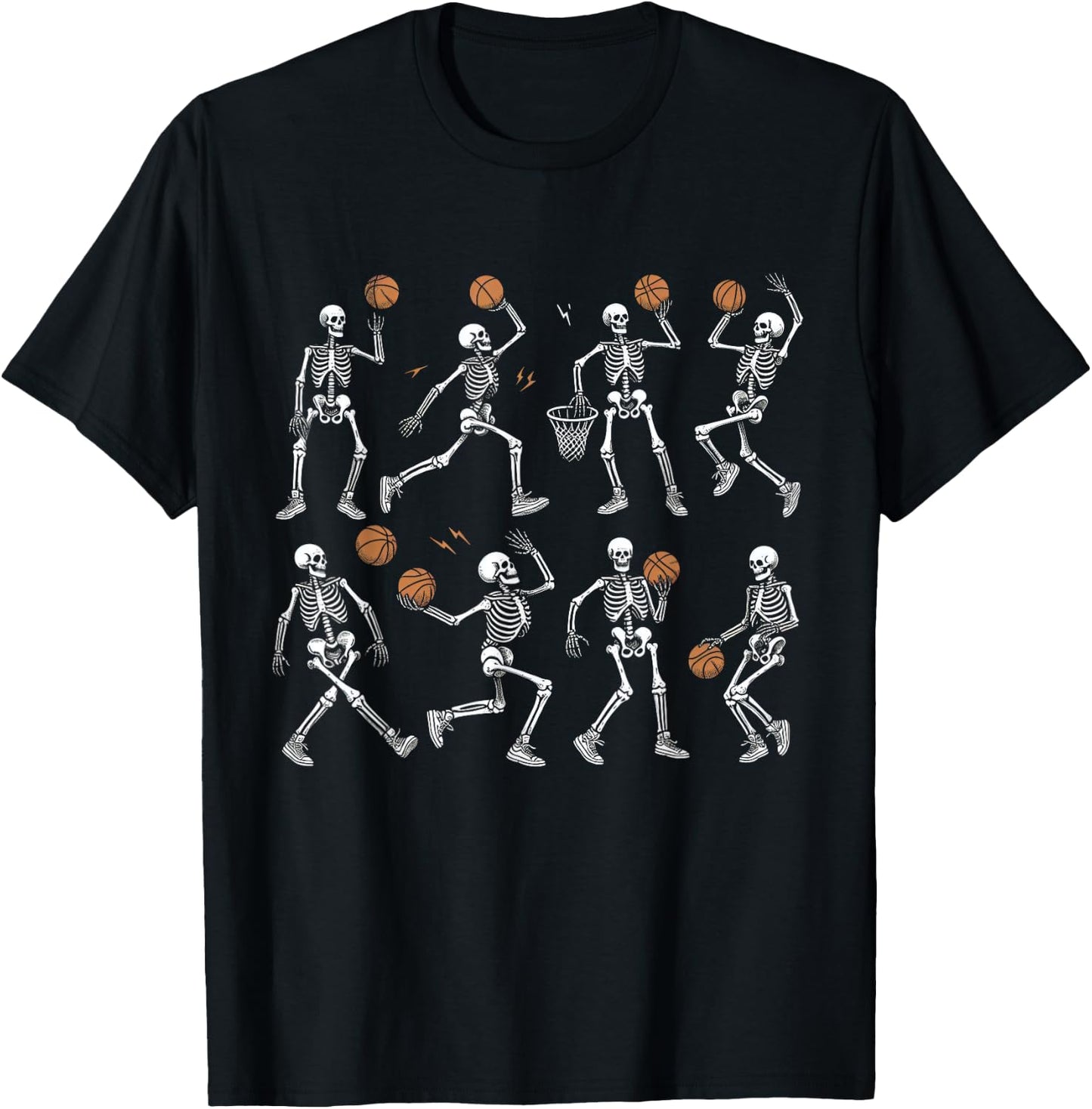 Halloween Basketball Skeletons Dunking Dribble Boys Kids T-Shirt - T-Shirt | Black