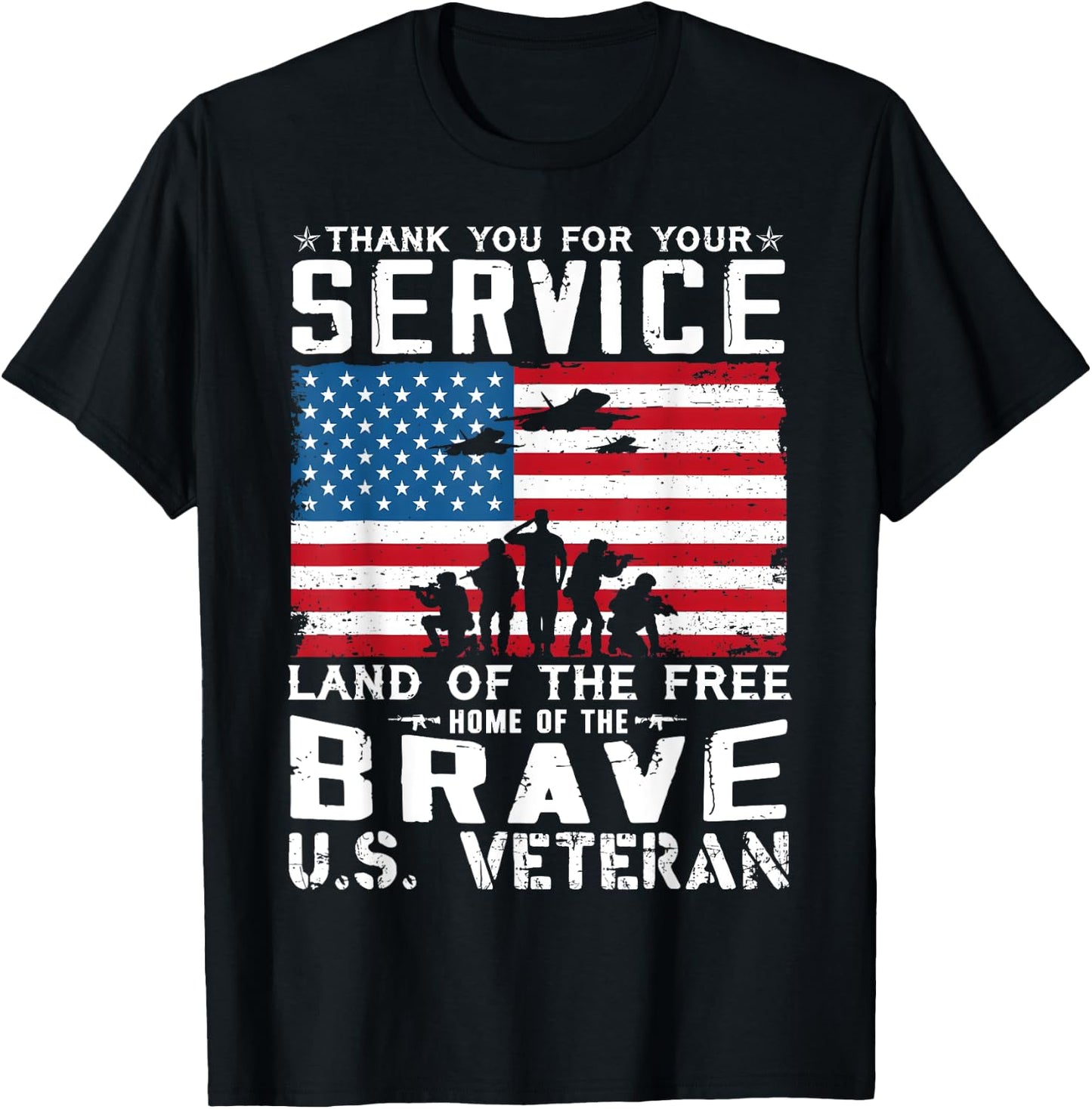 Home Of The Free Because Of The Brave Veteran T-Shirt - T-Shirt | Black