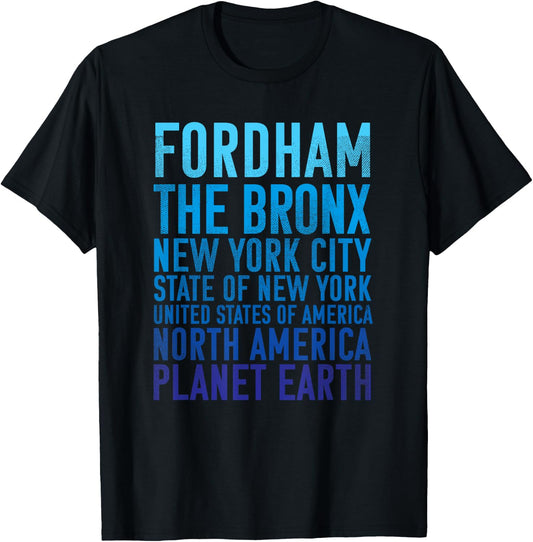 Fordham Shirt : The Bronx New York Planet Earth Bronx T-Shirt - T-Shirt | Black