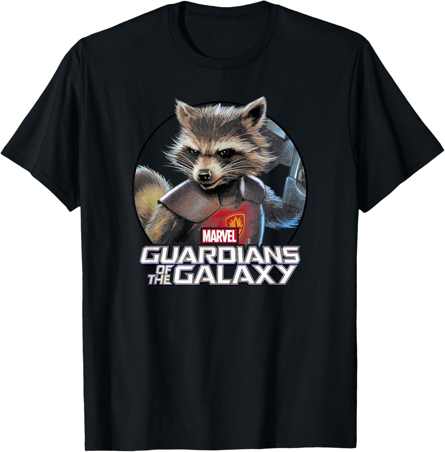 Marvel Guardians of the Galaxy Rocket Raccoon Circle T-Shirt - T-Shirt | Black
