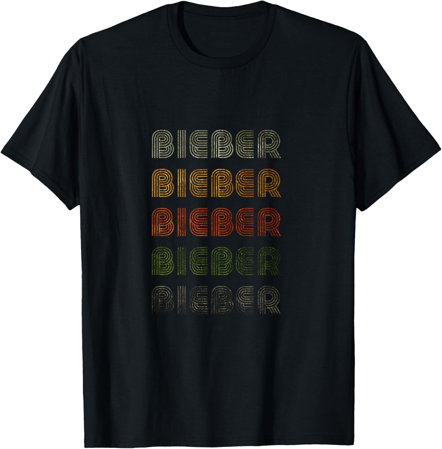 Love Heart Bieber Grunge Vintage Style Black Bieber T-Shirt - T-Shirt | Black