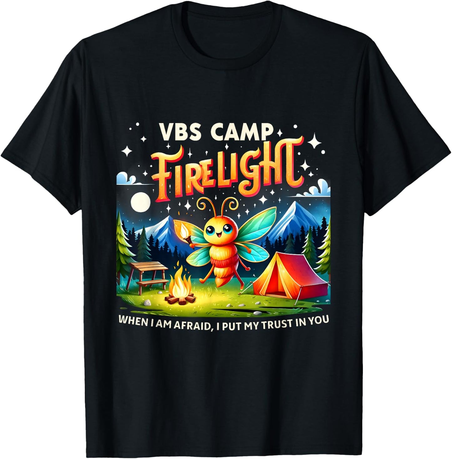 Vacation Bible School Camp Firelight VBS Camp Firework 2024 T-Shirt - T-Shirt | Black