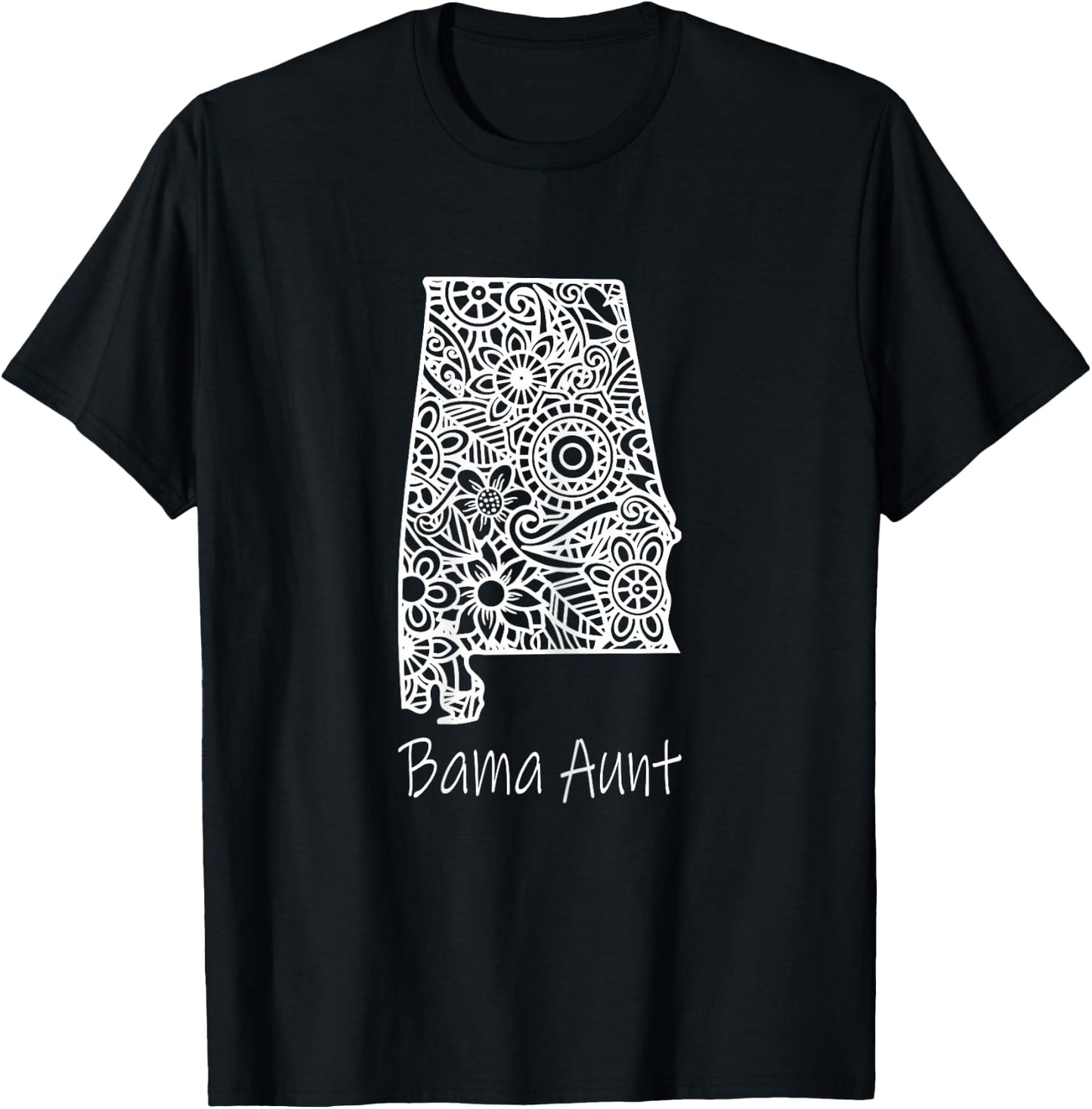 Alabama Bama Aunt Family Reunion Mandala Alabama T-Shirt - T-Shirt | Black