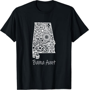 Alabama Bama Aunt Family Reunion Mandala Alabama T-Shirt - T-Shirt | Black