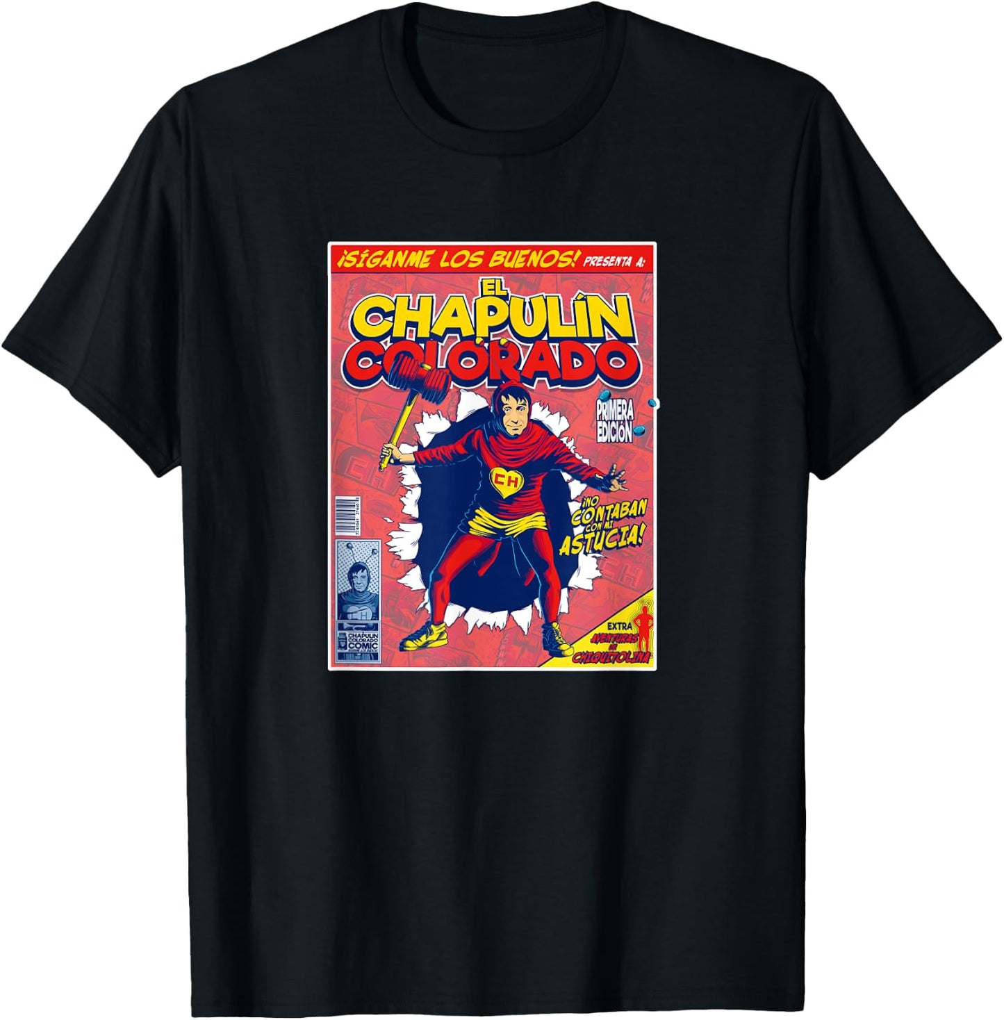 Chapulin Colorado - Fun Desings for Kids, Teen, Women & Men T-Shirt - T-Shirt | Black