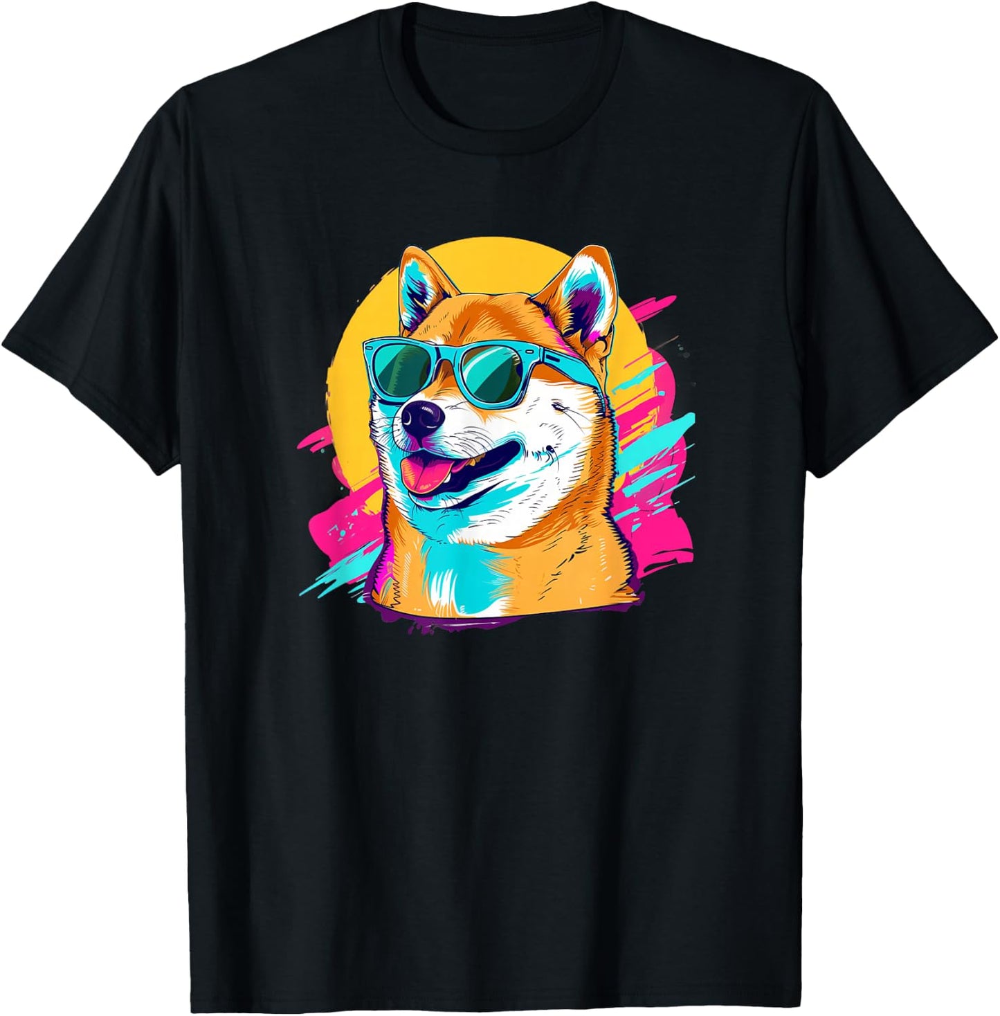 Doge Meme Lover Retro Vintage 80s Shiba Inu T-Shirt - T-Shirt | Black