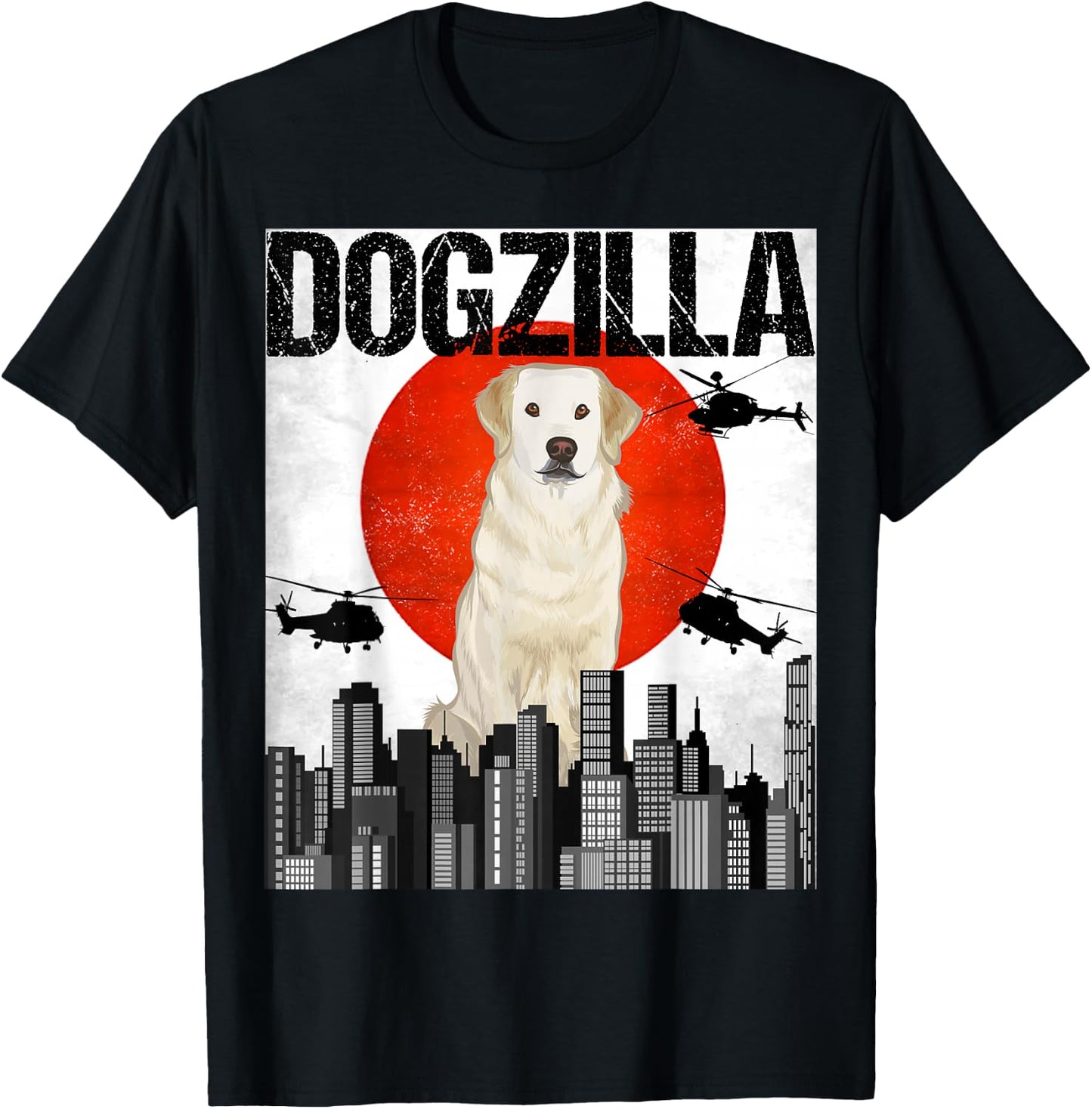 Chienzilla Dogzilla Japanese Kuvasz T-Shirt - T-Shirt | Black