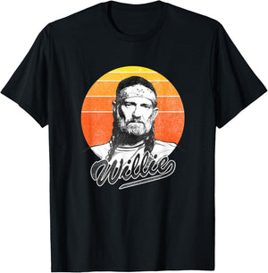 Official Willie Nelson Sunset Photo T-Shirt - T-Shirt | Black