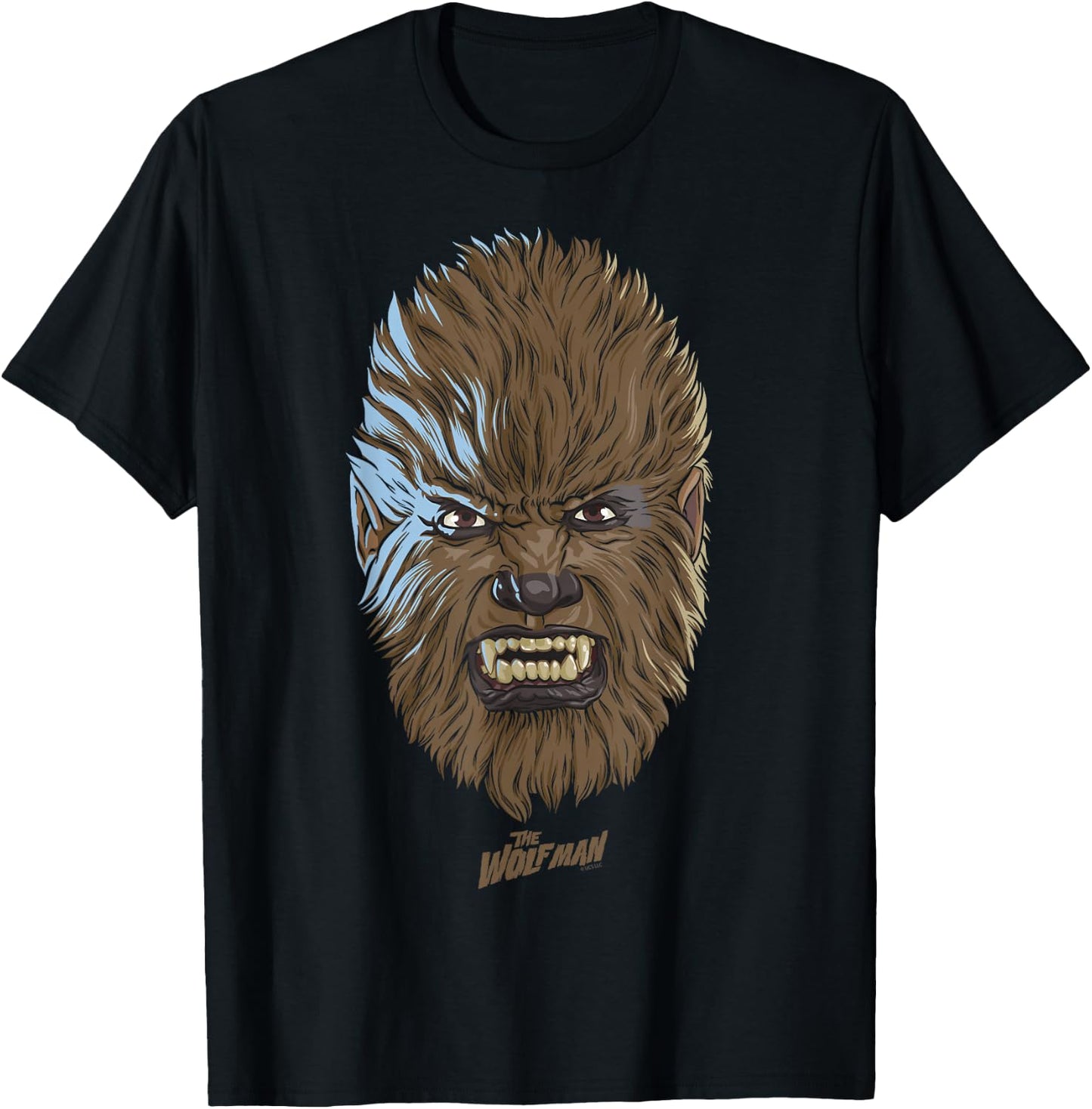 Universal Monsters Wolfman Big Face T-Shirt - T-Shirt | Black