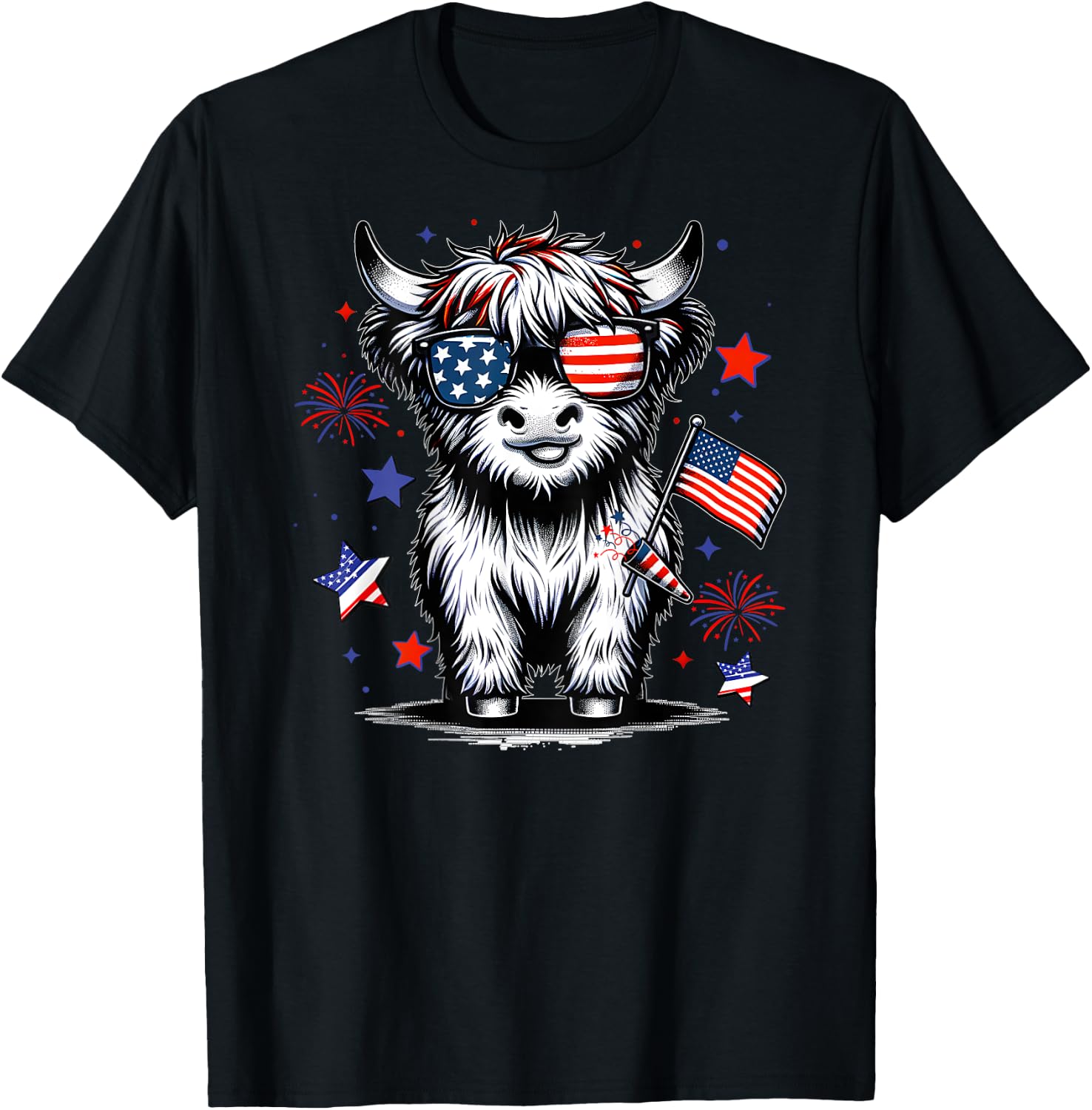 4th July Heifer T-Shirt - T-Shirt | Black
