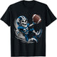 American Football Skeleton Halloween Men Boys Football Fan T-Shirt - T-Shirt | Black