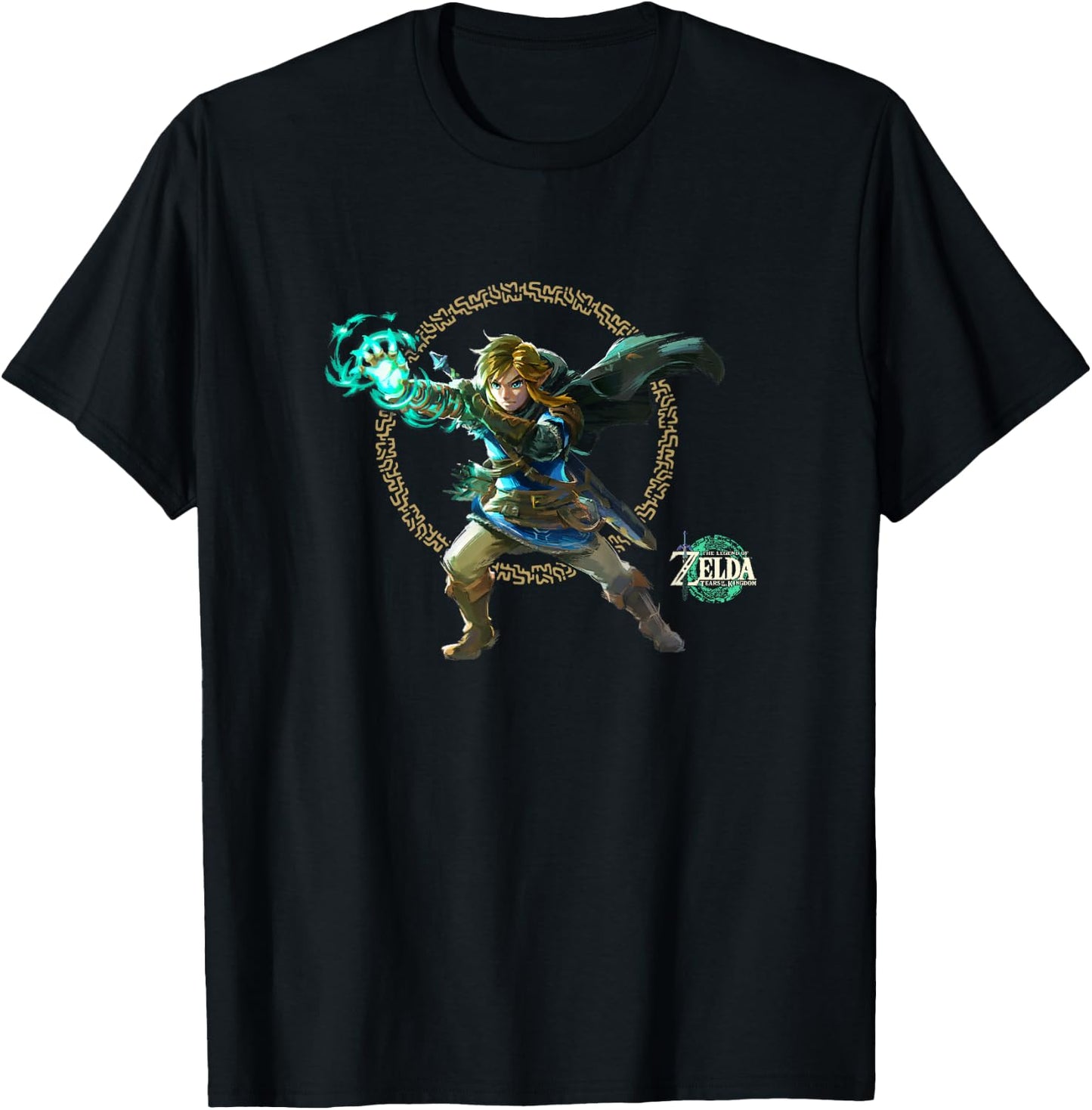 The Legend of Zelda Tears Of The Kingdom Link Epic Poster T-Shirt - T-Shirt | Black
