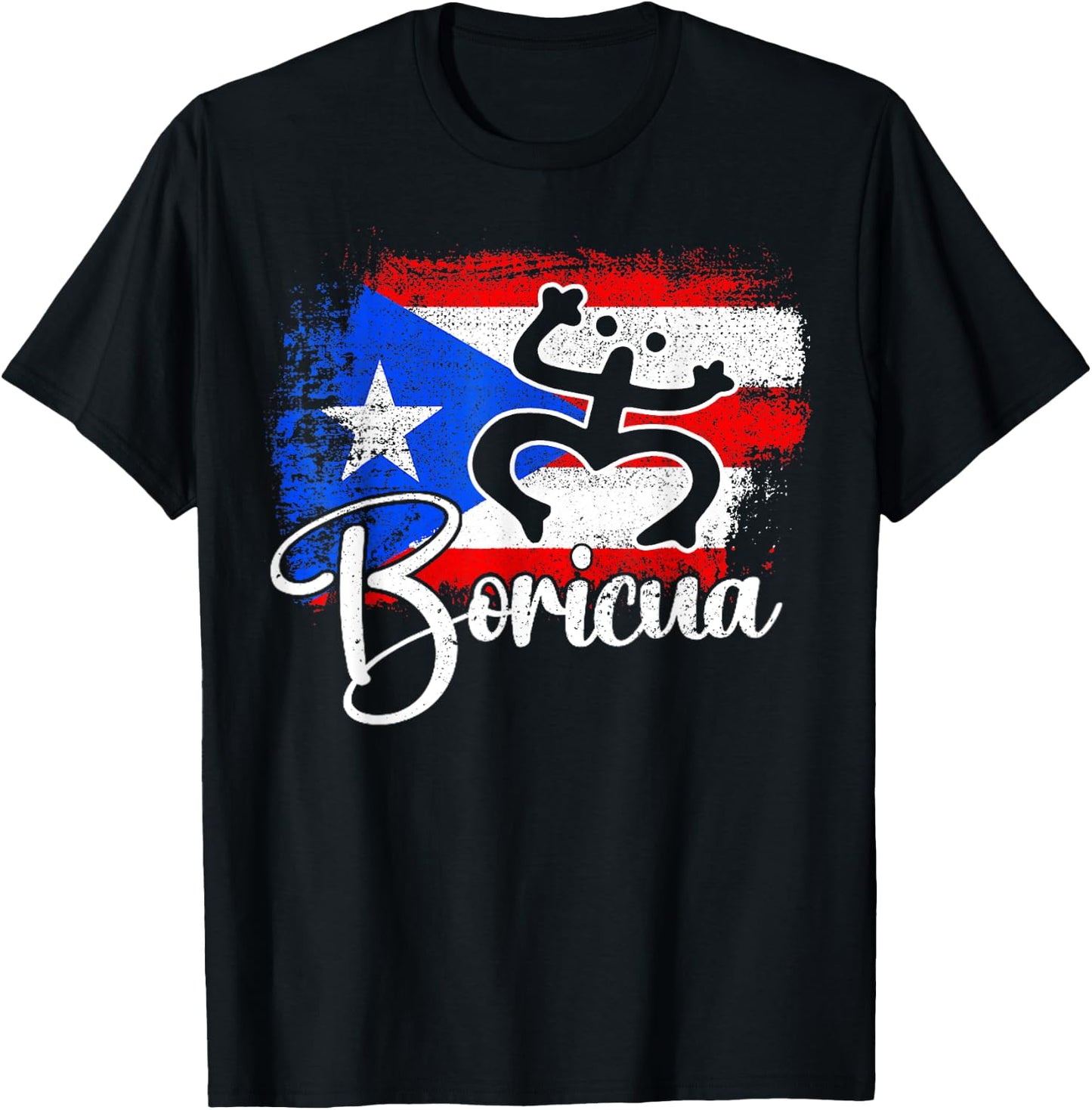 Boricua Puerto Rico Flag Puerto Rican Frog Men Women Kids T-Shirt - T-Shirt | Black