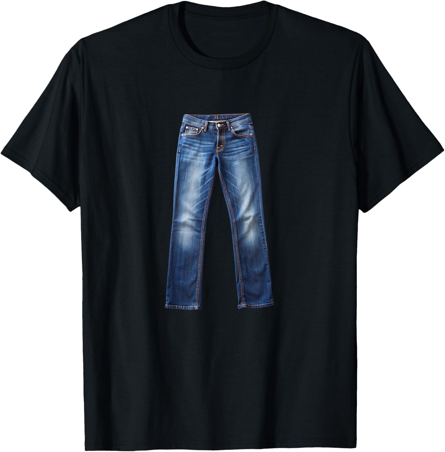 Classic Generic Blue Jeans Graphic - Minimalist Denim Humor T-Shirt - T-Shirt | Black