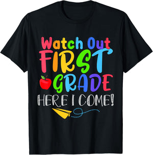 Back To School For Boy, Girl Funny Watch Out First Grade T-Shirt - T-Shirt | Black