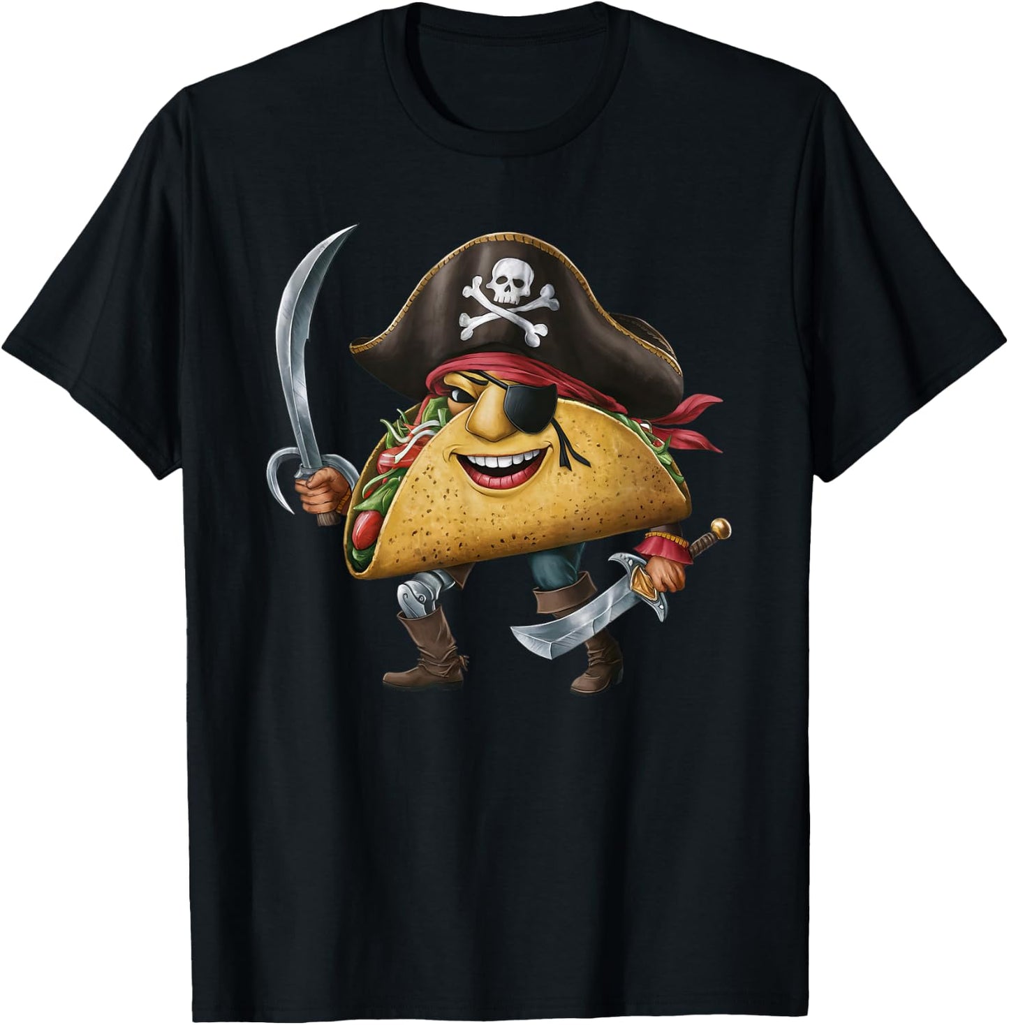 Tacos Pirate Halloween Kids Pirate Funny T-Shirt - T-Shirt | Black