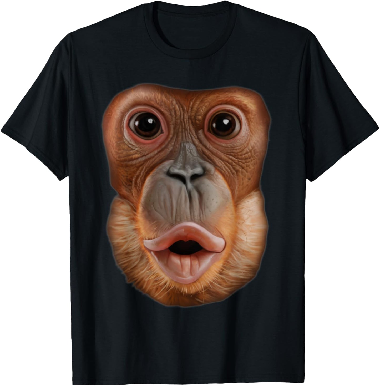 Monkey Stomach Funny Meme Ape Gorilla T-Shirt - T-Shirt | Black