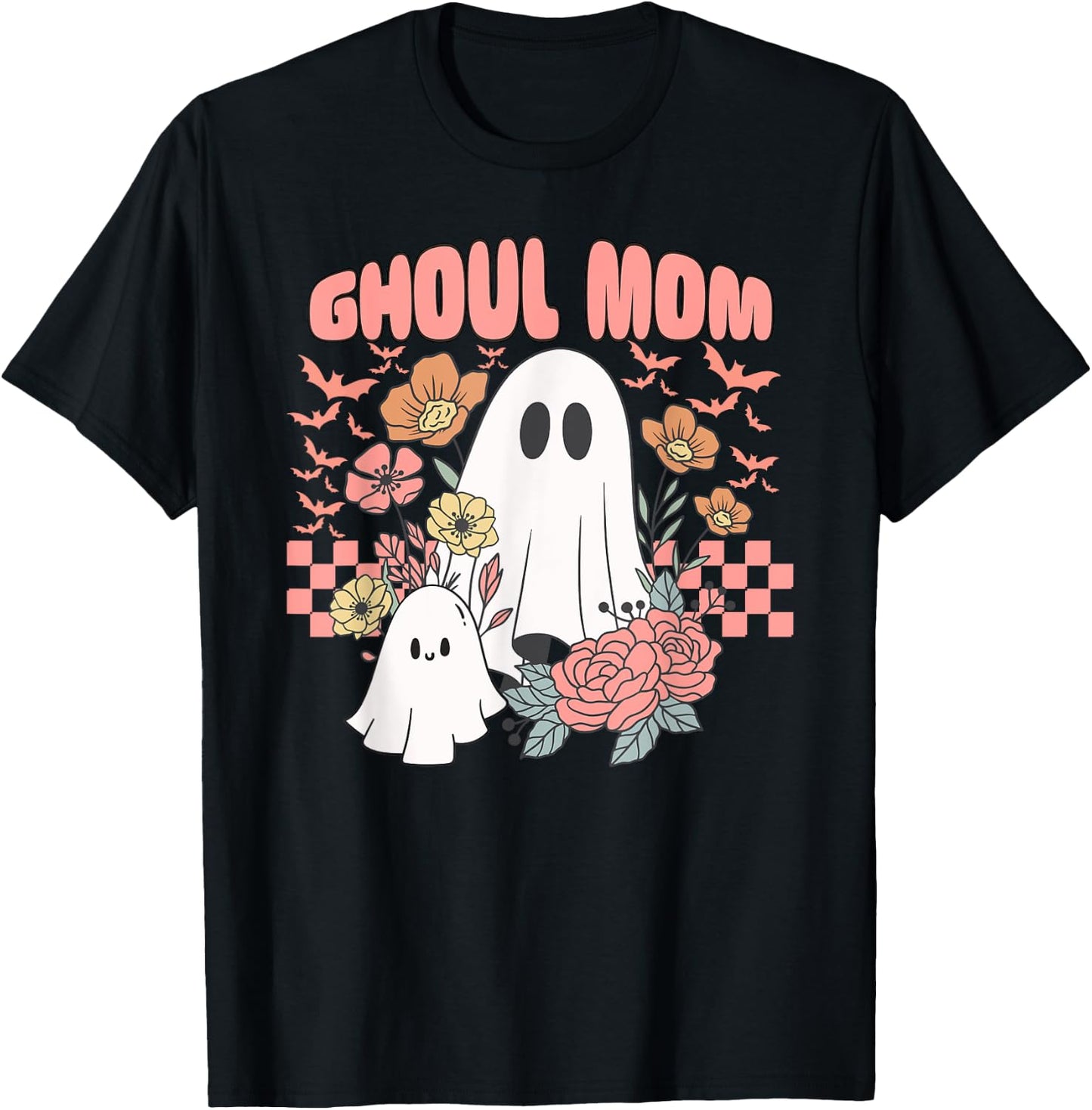 Ghoul Mom Halloween Ghost Spooky Season Retro Mama T-Shirt - T-Shirt | Black