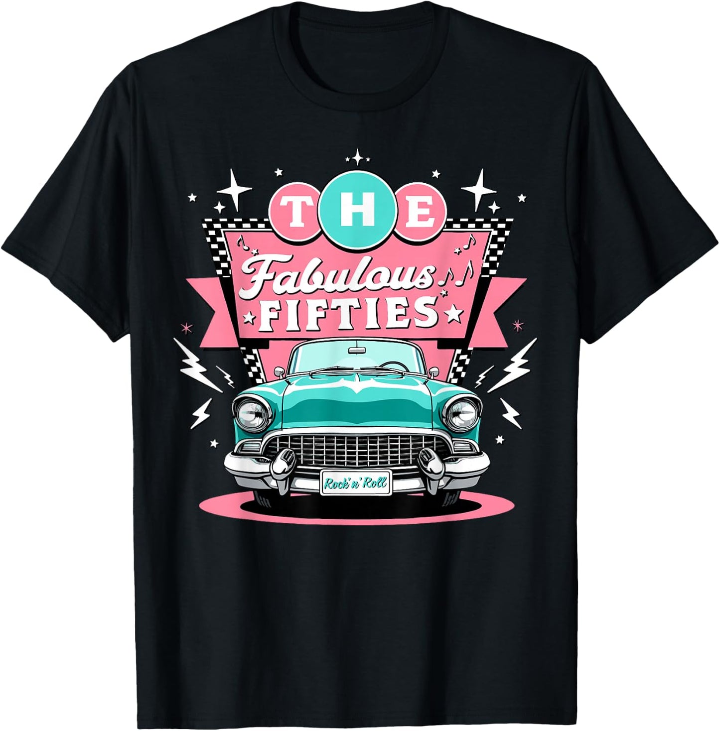 The Fifties 1950s Car Music Sock Hop Rockabilly T-Shirt - T-Shirt | Black