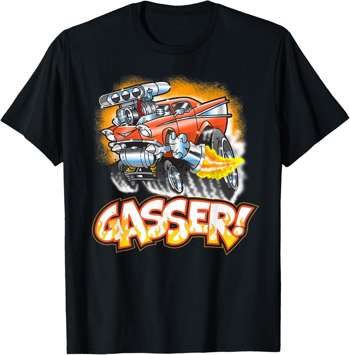 Hot Rod Gasser 57 Drag Racing Street Blown Car T-Shirt - T-Shirt | Black
