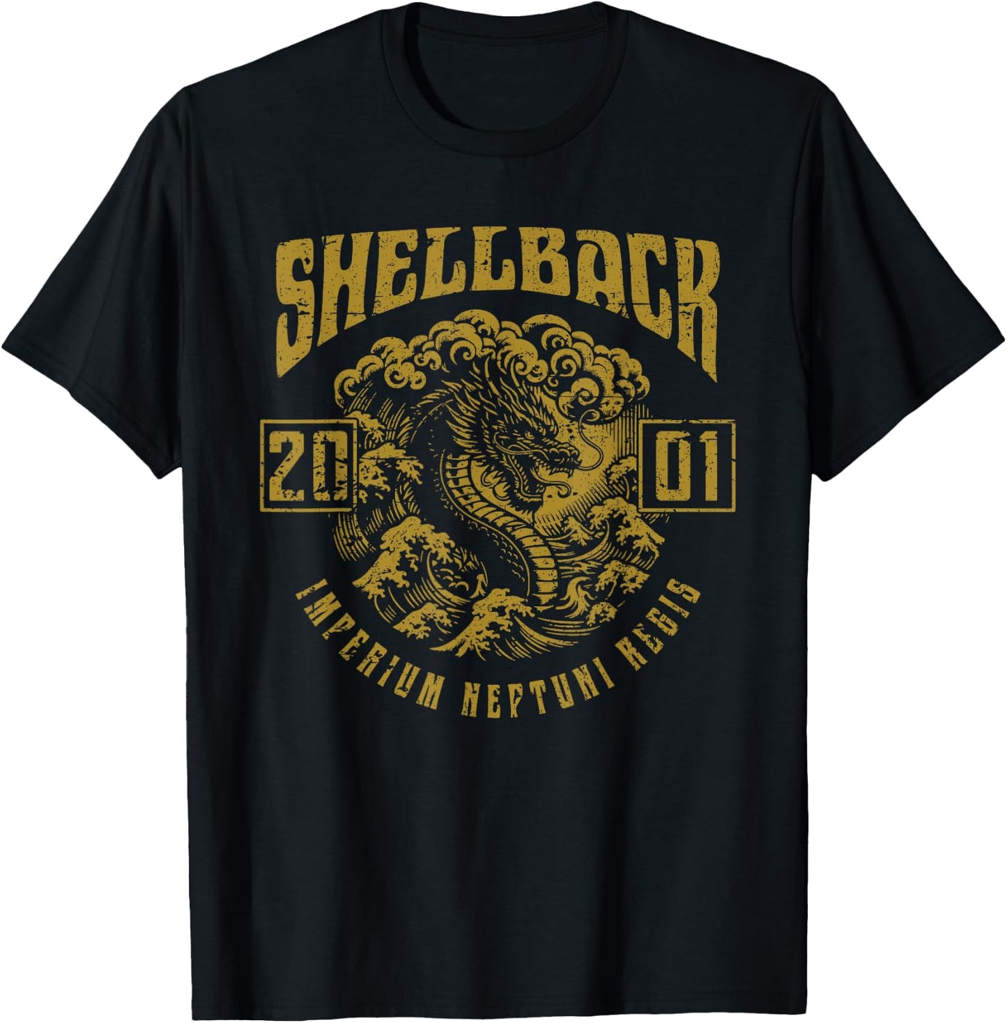 Shellback 2001 Equator Crossing Design for the year 2001 T-Shirt - T-Shirt | Black