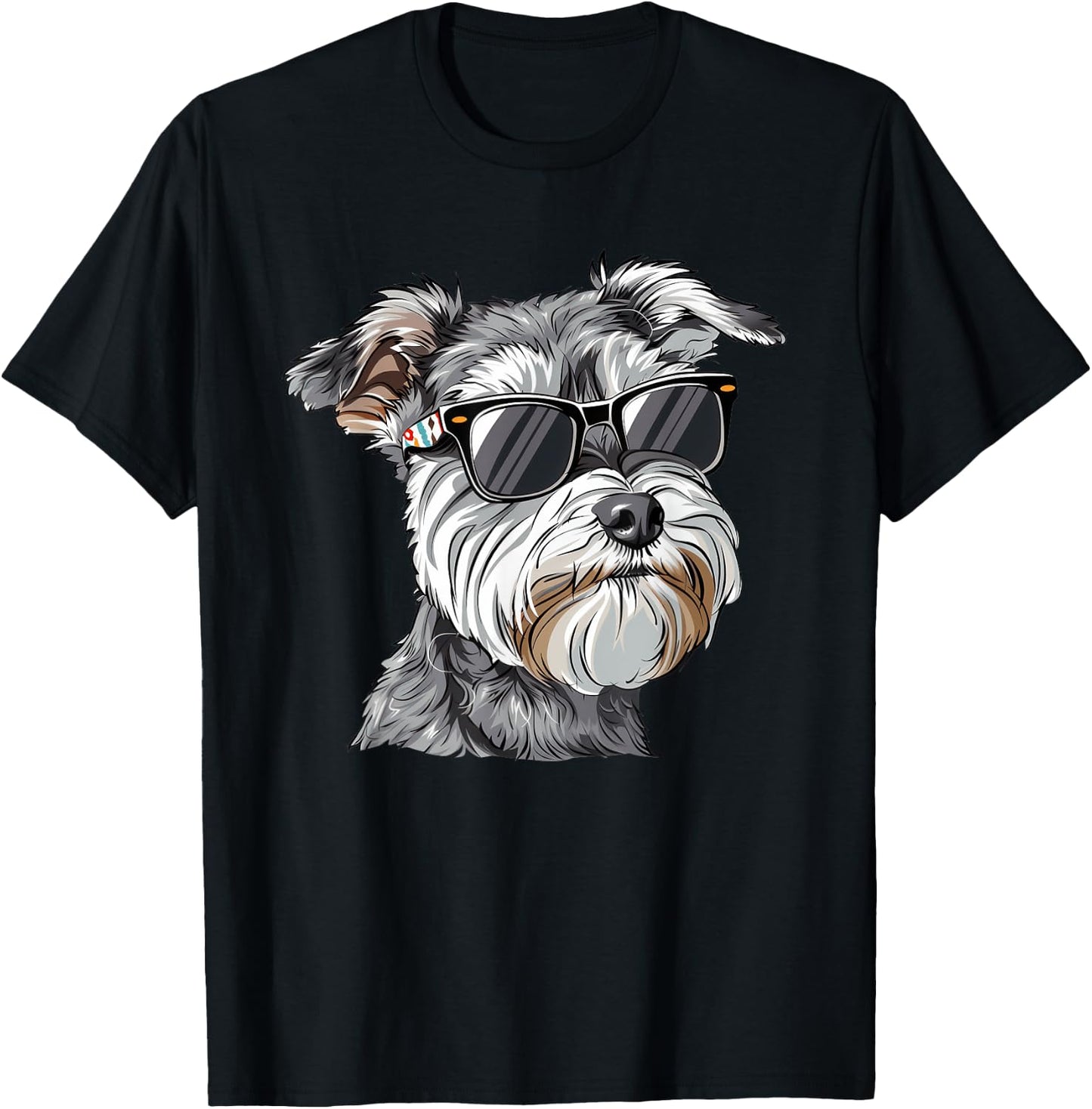 Miniature Schnazuer Mini Schnauzer Dog Sunglasses T-Shirt - T-Shirt | Black