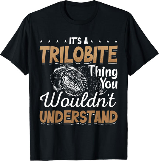 Trilobite Fossil Ammonites Rockhound Prehistoric Animals T-Shirt - T-Shirt | Black