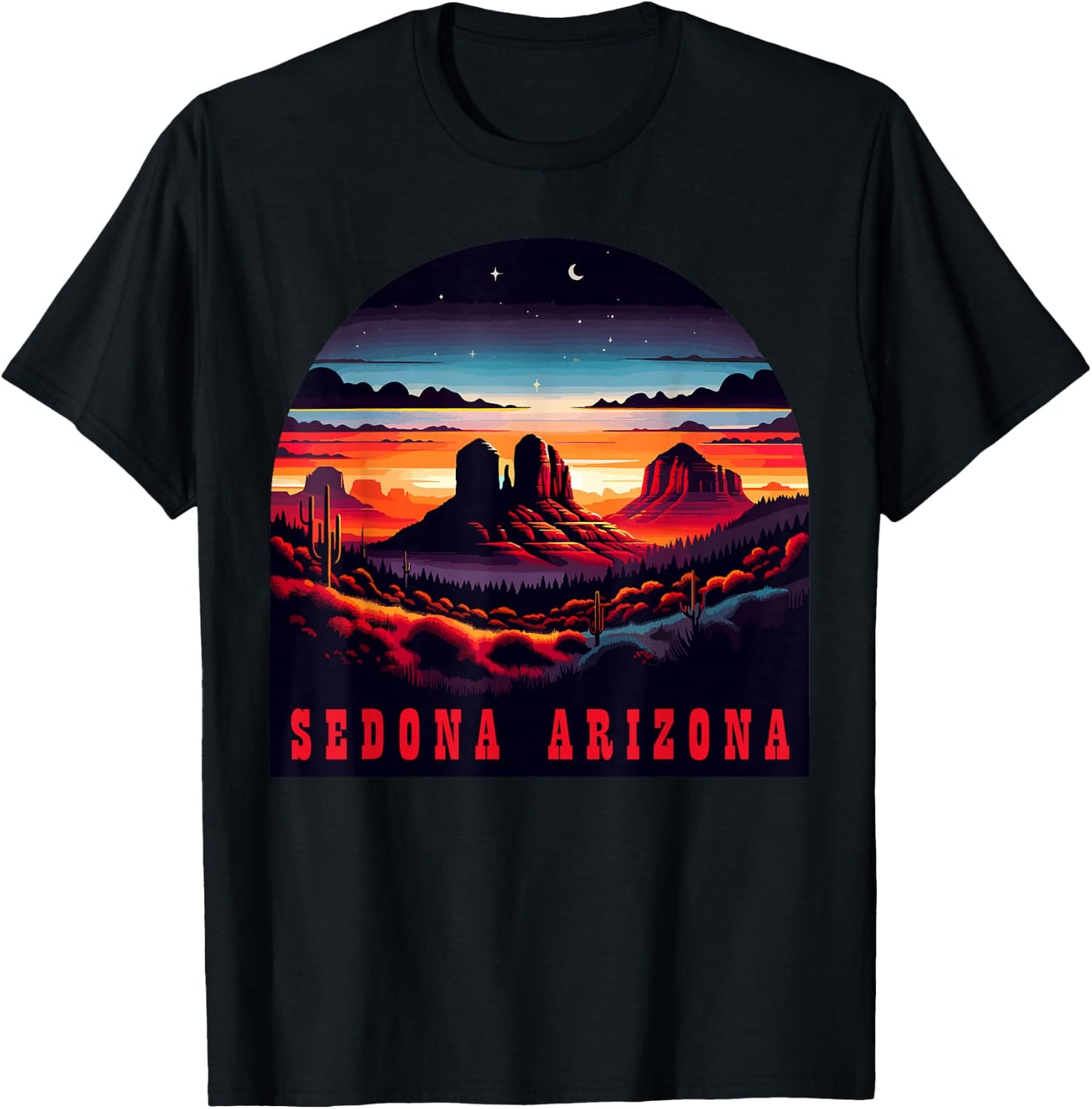 Sedona AZ Hiking Outdoors Mountain Sedona USA Retro Vintage T-Shirt - T-Shirt | Black