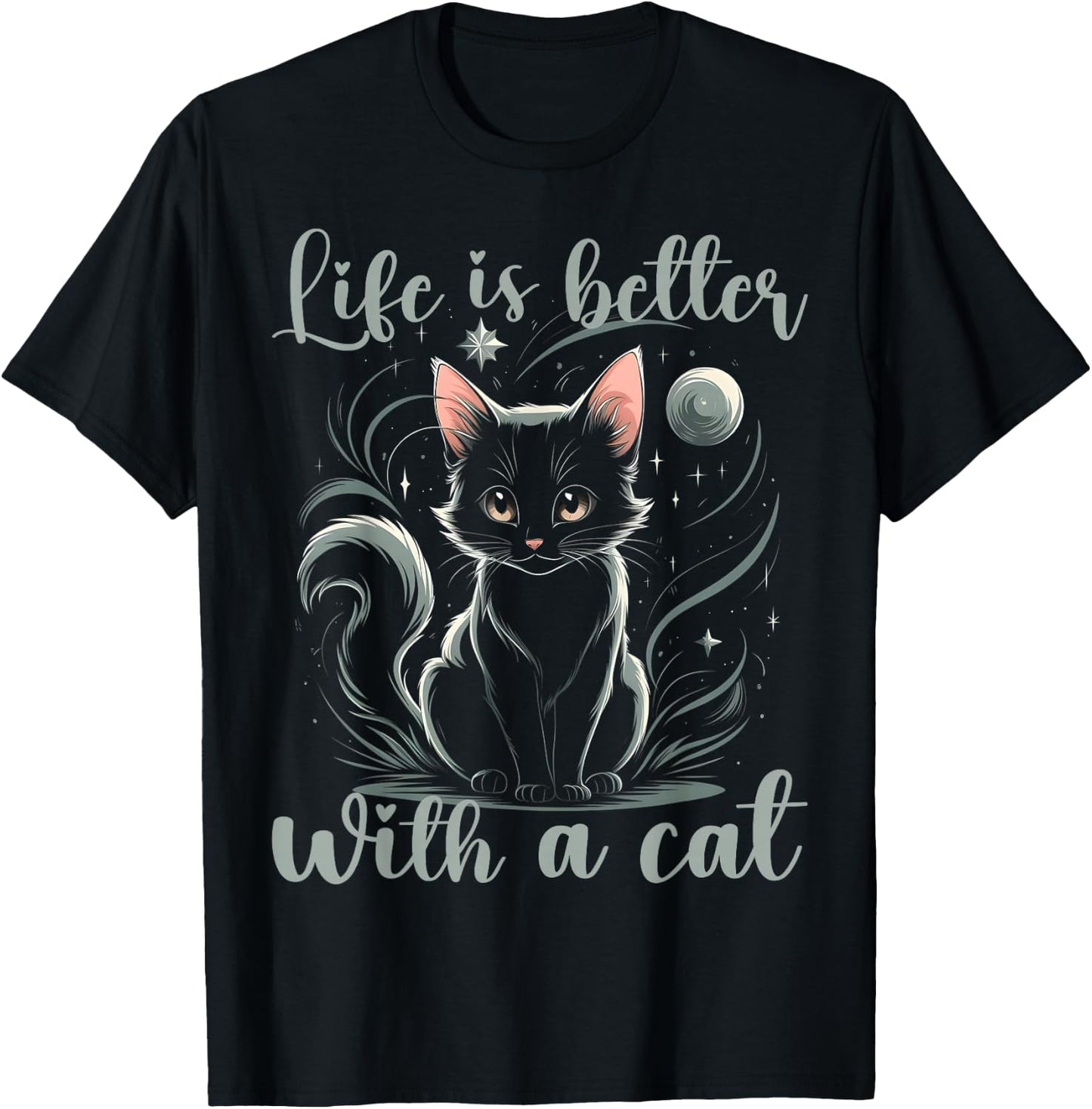 Cats Lover Funny Cute Cat T-Shirt - T-Shirt | Black