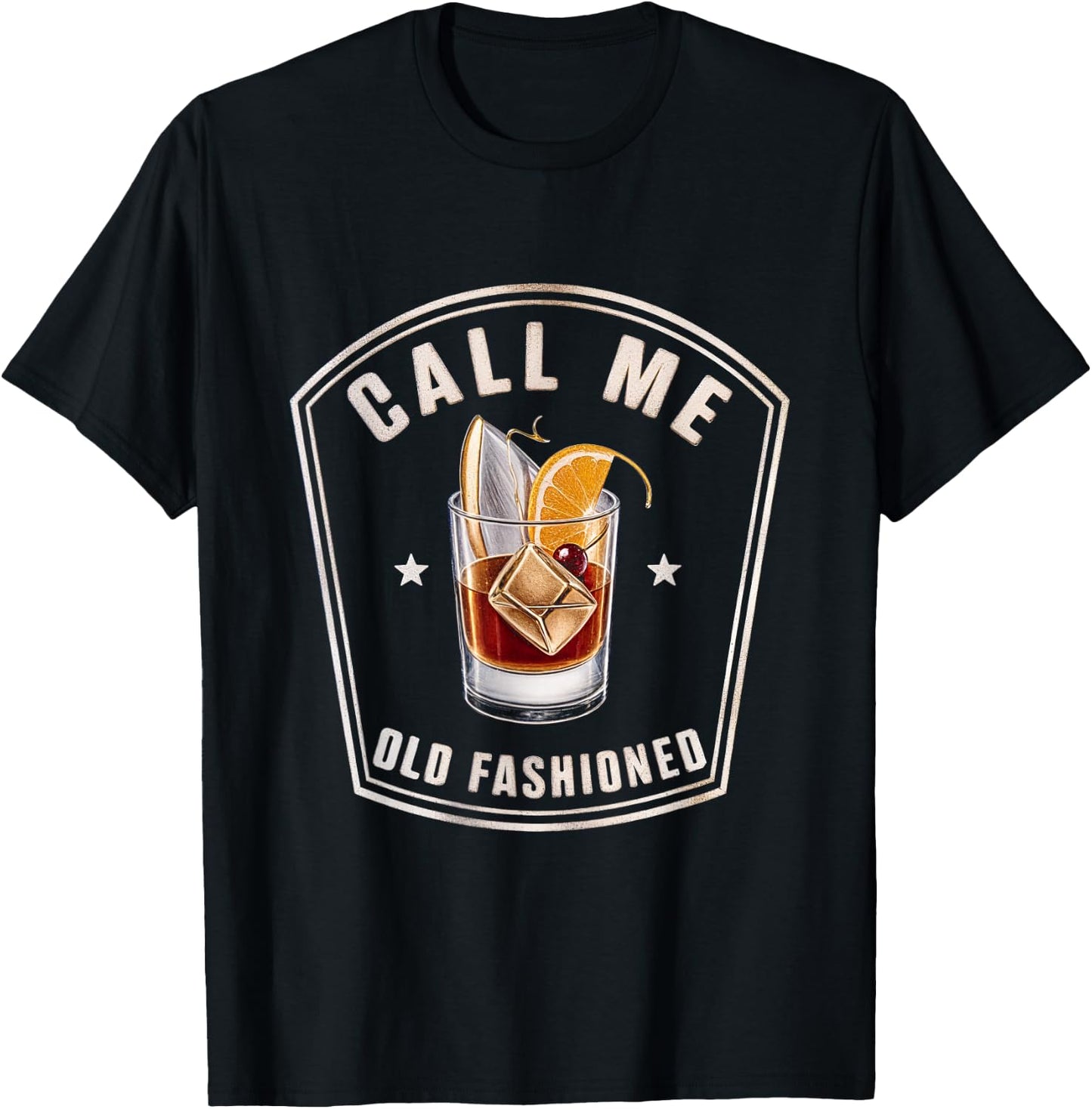 Call Me Old Fashioned Whiskey Cocktail Drink Mixology T-Shirt - T-Shirt | Black