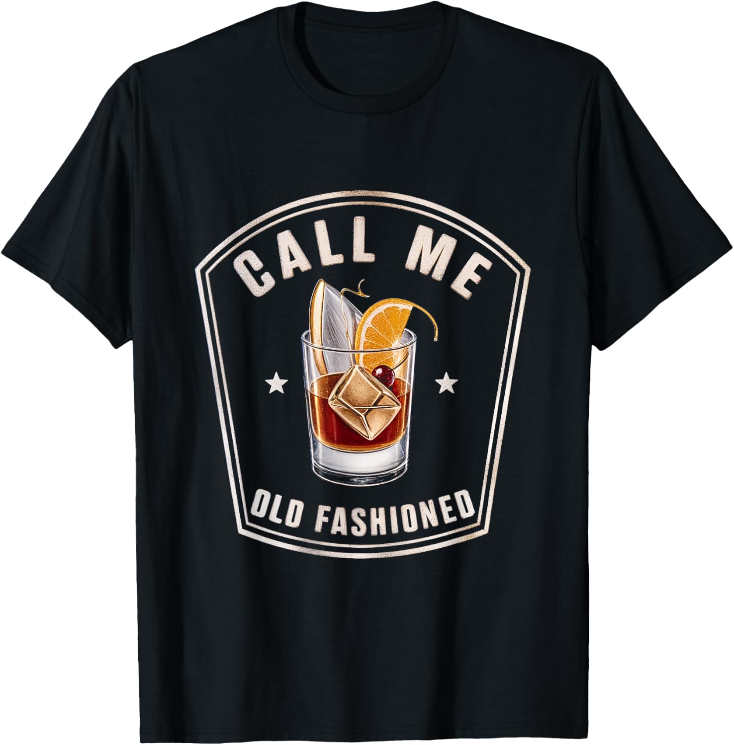 Call Me Old Fashioned Whiskey Cocktail Drink Mixology T-Shirt - T-Shirt | Black