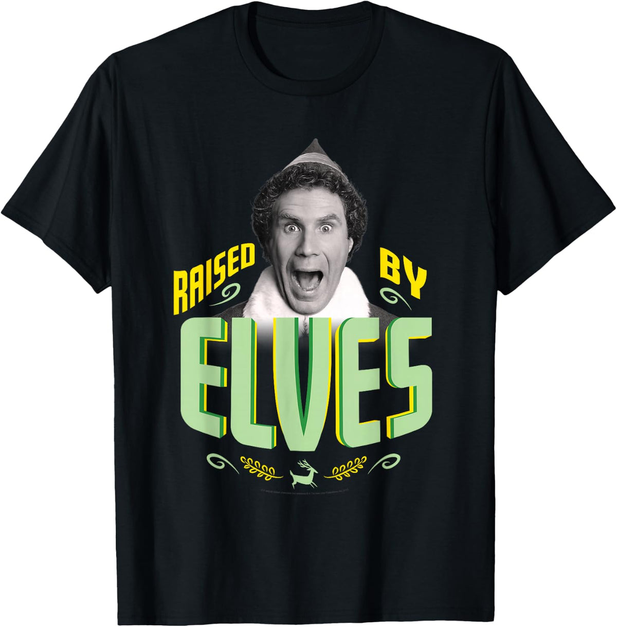 Elf Movie Raised by Elves T-Shirt - T-Shirt | Black