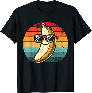 Retro Banana Novelty Men Women Kids Funny Banana T-Shirt - T-Shirt | Black