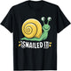 Funny Pun Snail Women Boys Girls Kids Snailed It T-Shirt - T-Shirt | Black