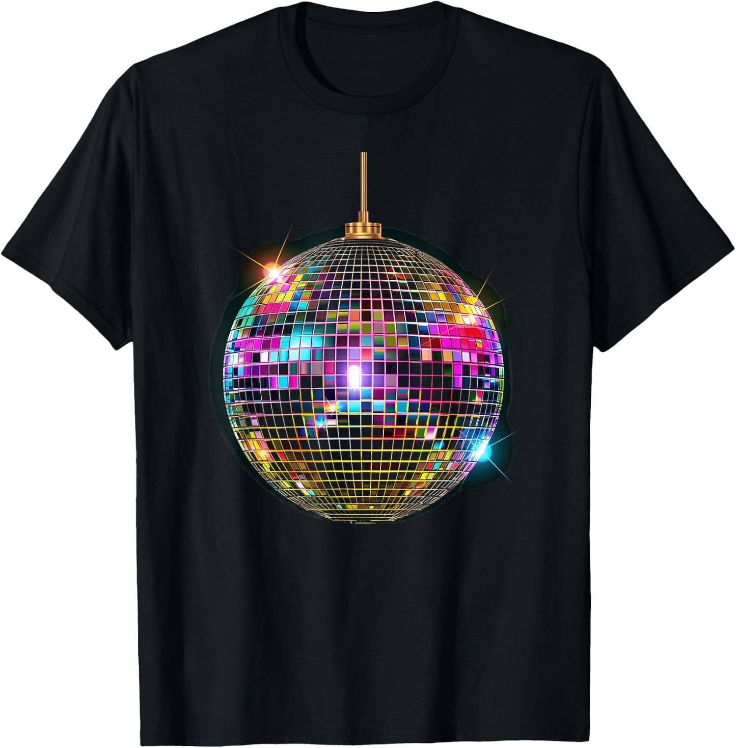 Coloured Disco Ball Vintage Retro House Disco Ball Cool Party T-Shirt - T-Shirt | Black