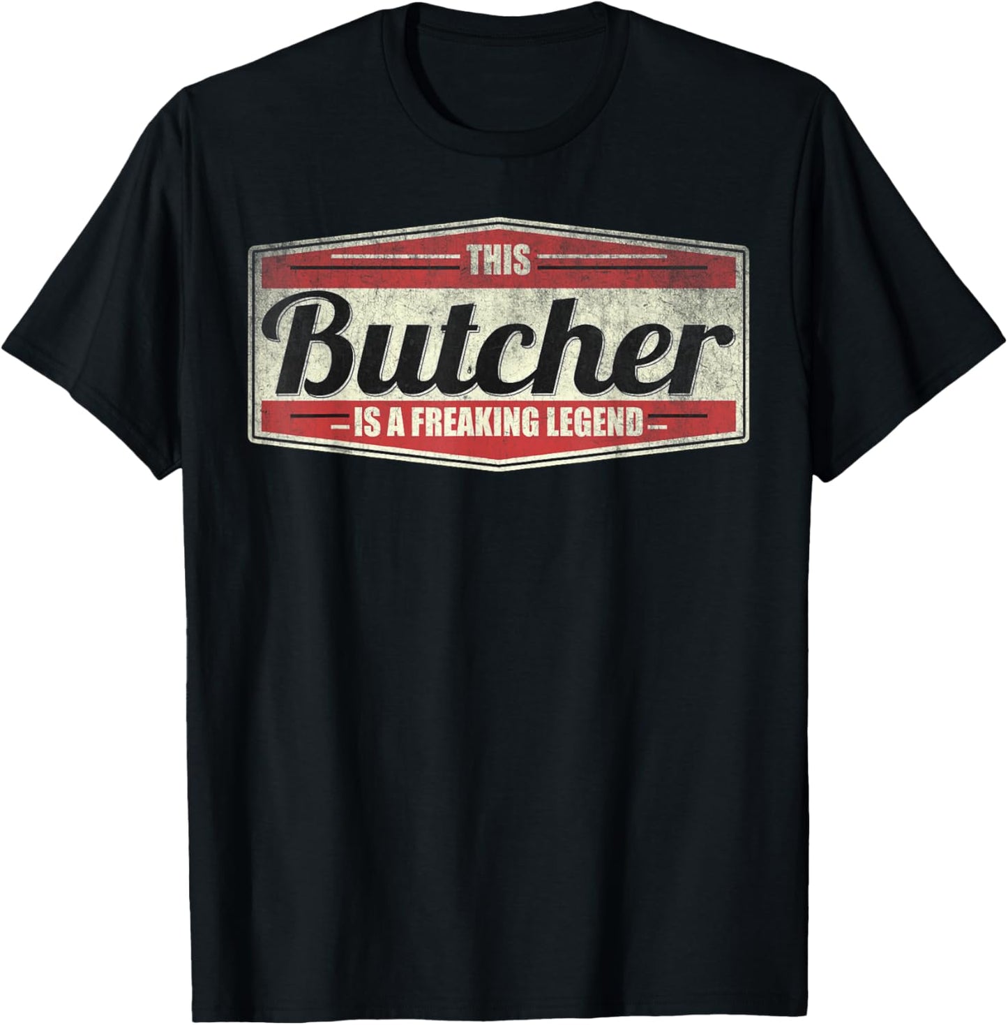 Funny Profession Quote Vintage Butcher T-Shirt - T-Shirt | Black
