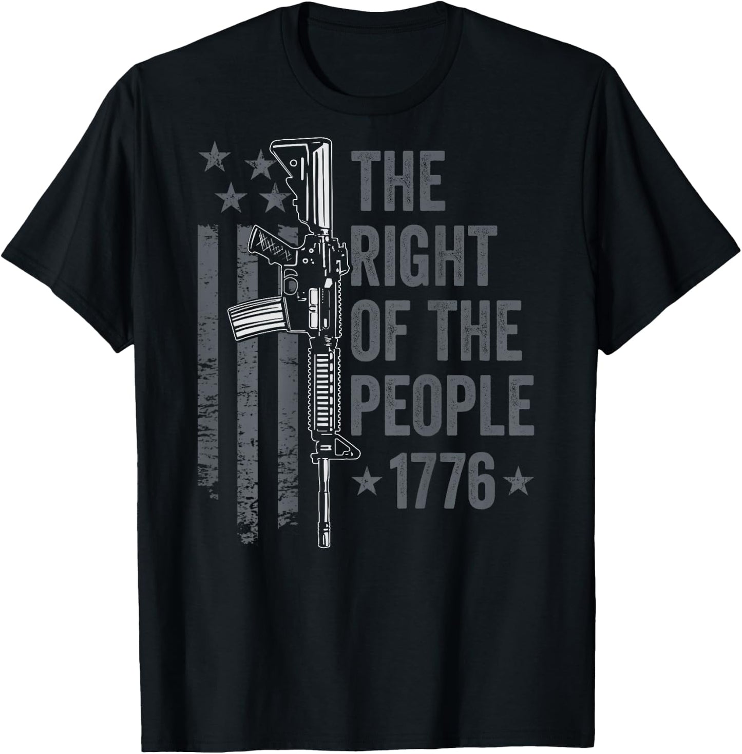 The Right Of The People 1776 2nd Amendment Pro Gun (ON BACK) T-Shirt - T-Shirt | Black