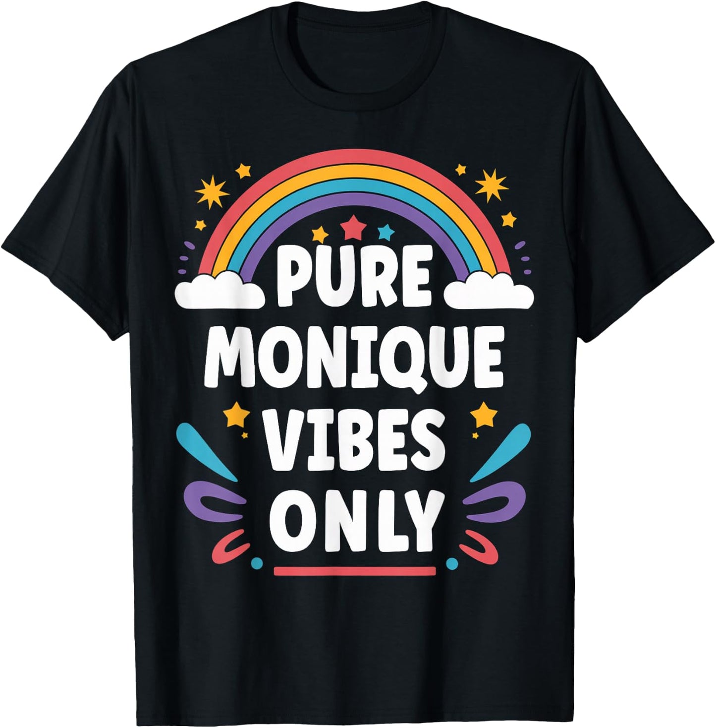 MONIQUE Vibes Only Cute Retro Girls MONIQUE Name T-Shirt - T-Shirt | Black