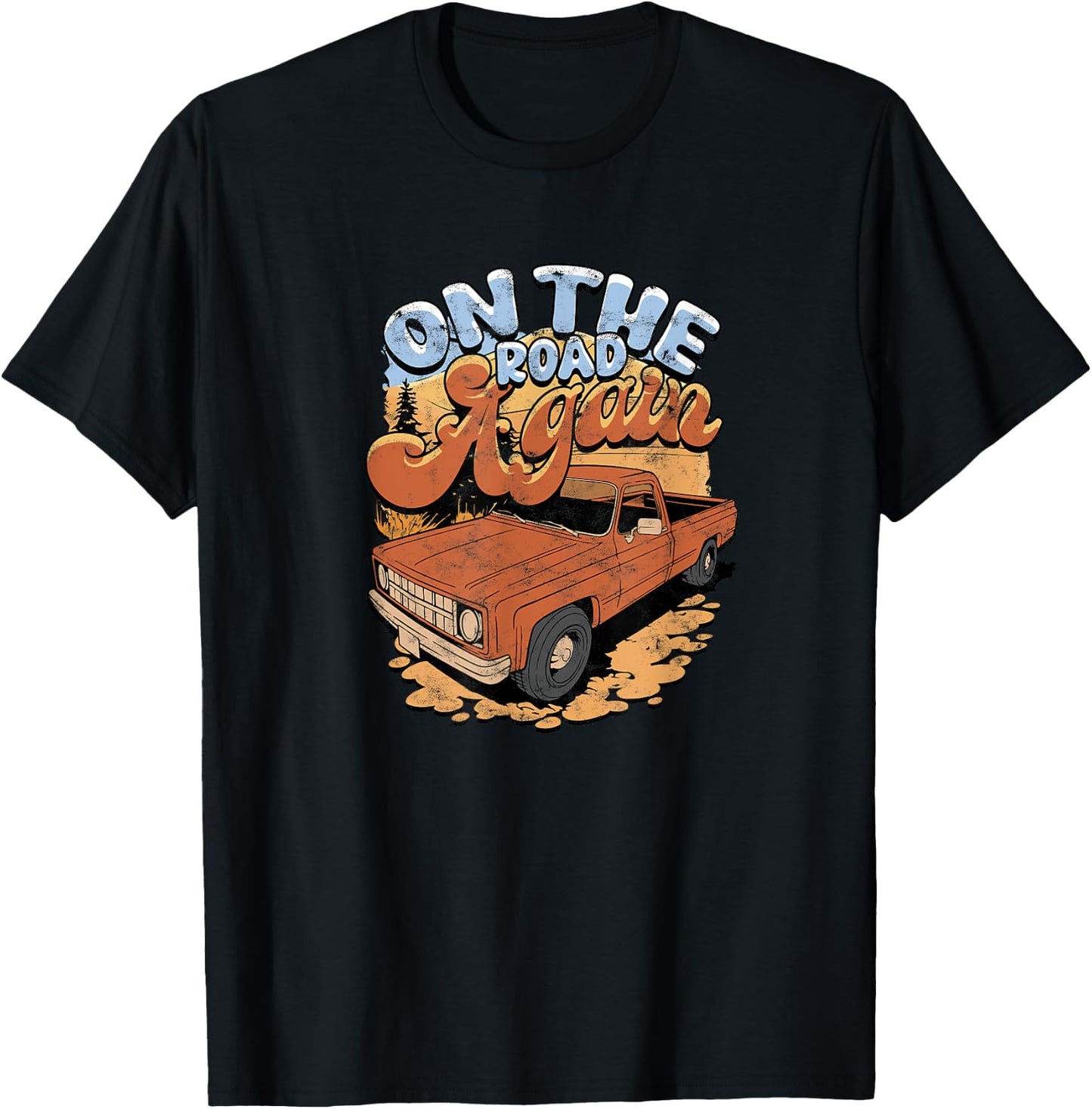 Travel Adventures On The Road Again , Small, Black T-Shirt - T-Shirt | Black