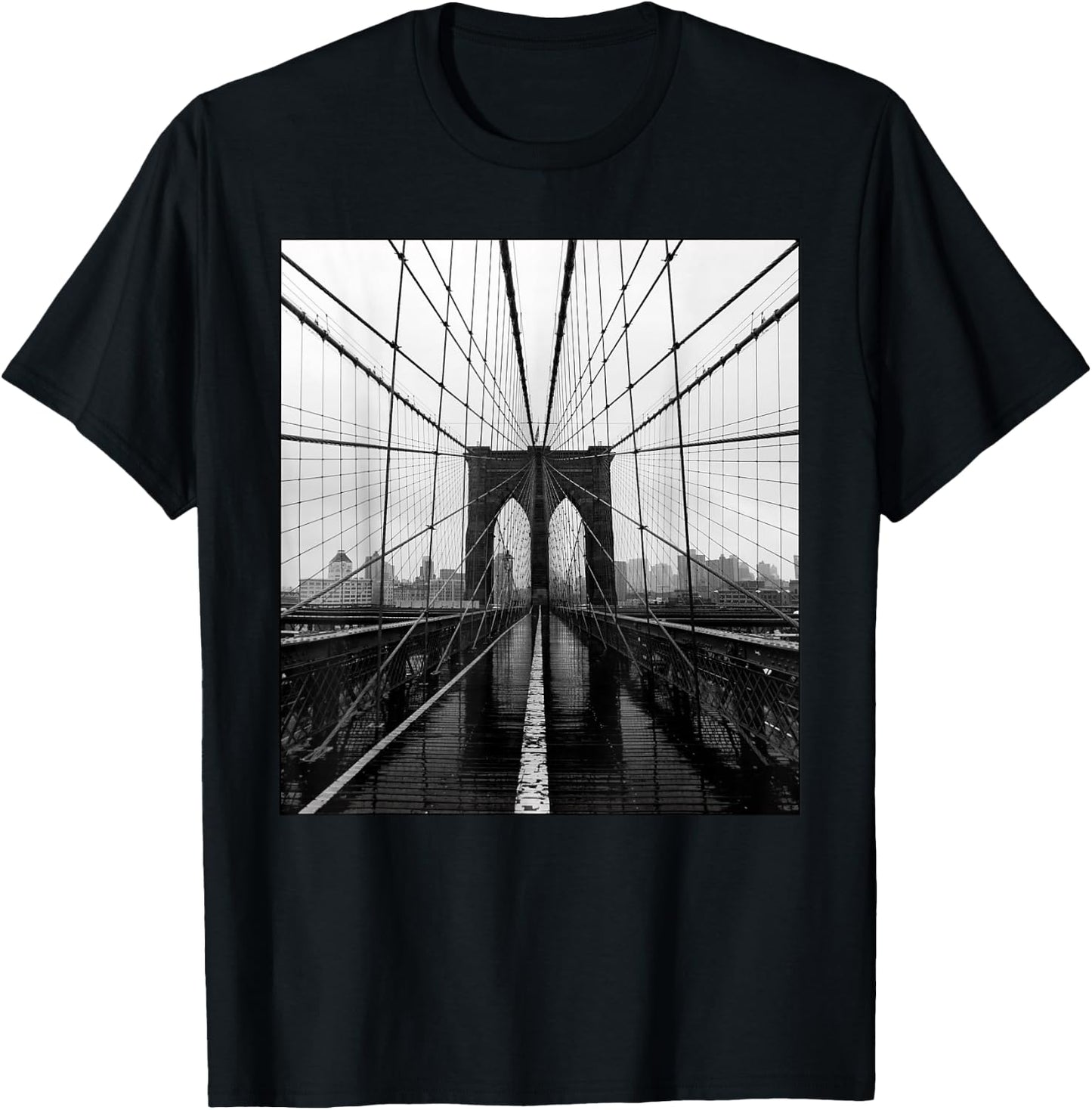 Brooklyn Bridge Photo Art NYC New York City Skyline Brooklyn T-Shirt - T-Shirt | Black