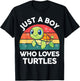 Turtle Just A Boy Who Loves Turtles Cute Toddler Kids T-Shirt - T-Shirt | Black
