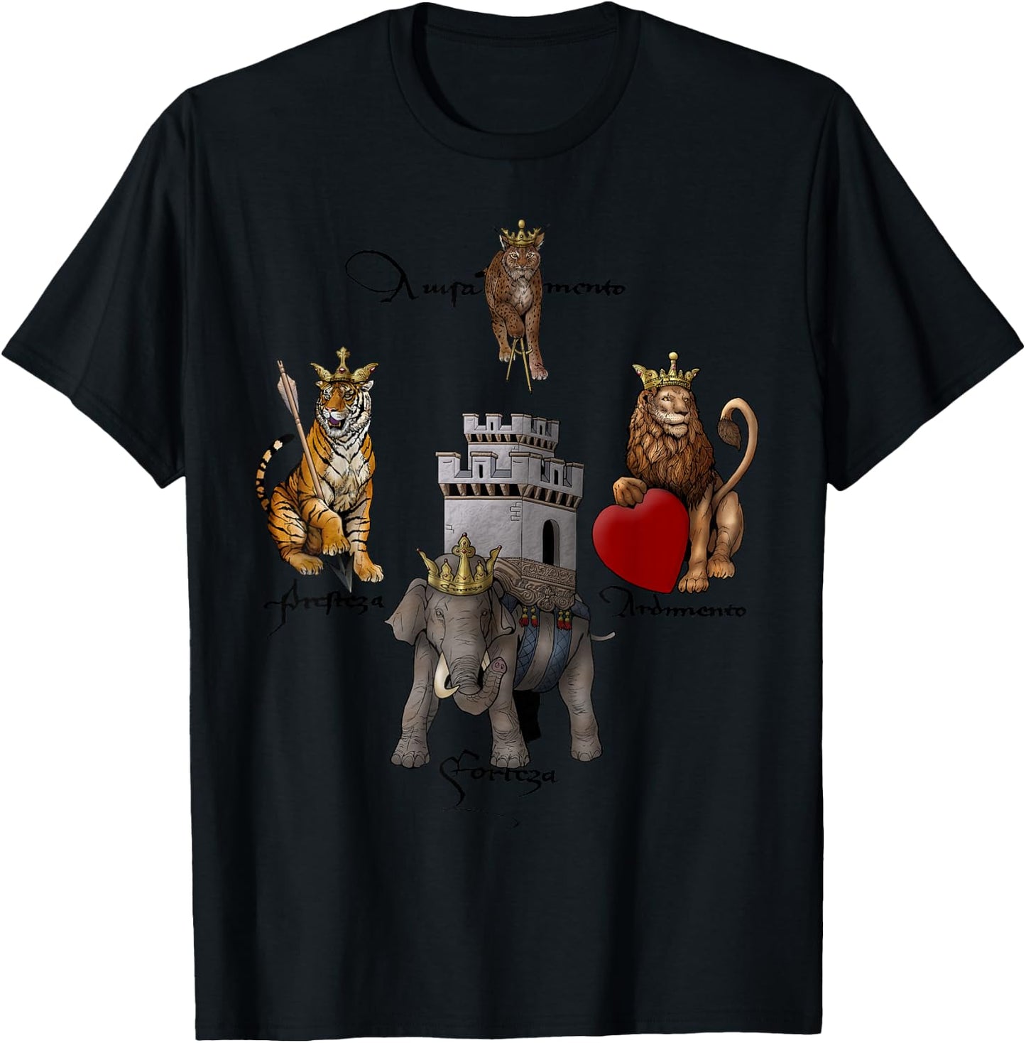 Apperceptive Swordsman Four Virtues of Fiore de'i Liberi T-Shirt - T-Shirt | Black