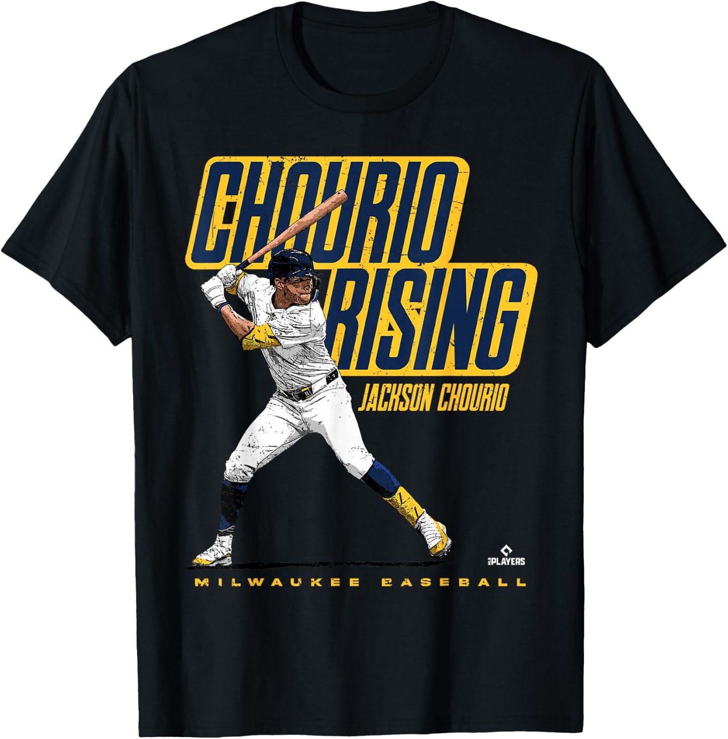 Ballpark MVP Chourio Rising Jackson Chourio Milwaukee MLBPA , Small, Black T-Shirt - T-Shirt | Black