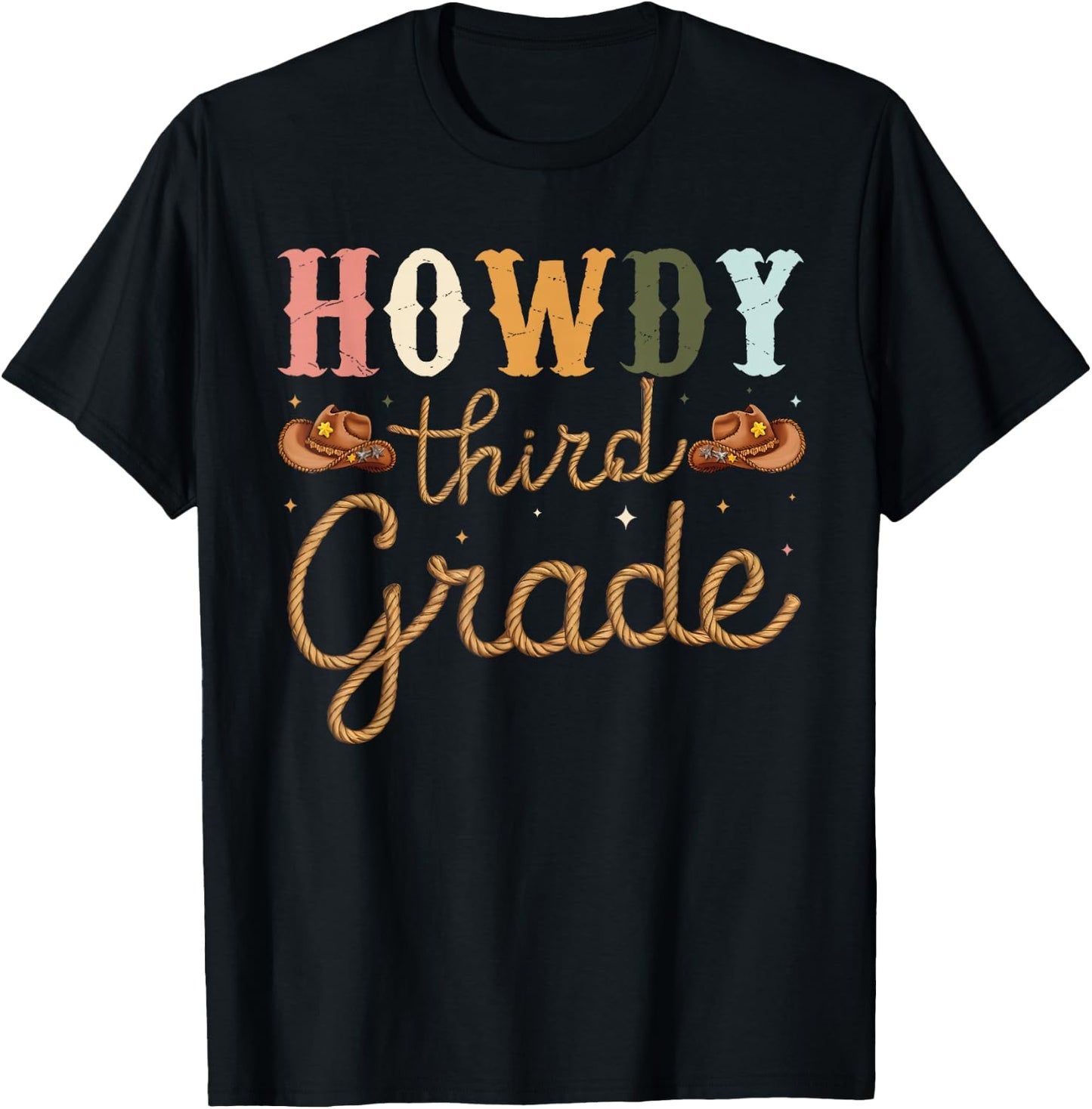 3rd Grade Teacher Rodeo Country Western Howdy Third Grade T-Shirt - T-Shirt | Black